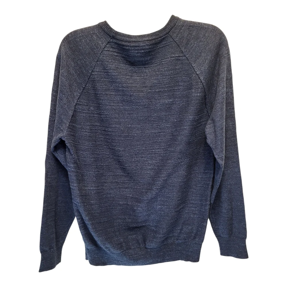 J. Crew Men's Blue Crewneck Sweater with Raglan Sleeves - Size S